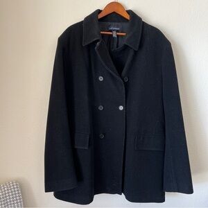 Vintage Club Monaco Wool/Viscose Double Breasted Peacoat XL in Black